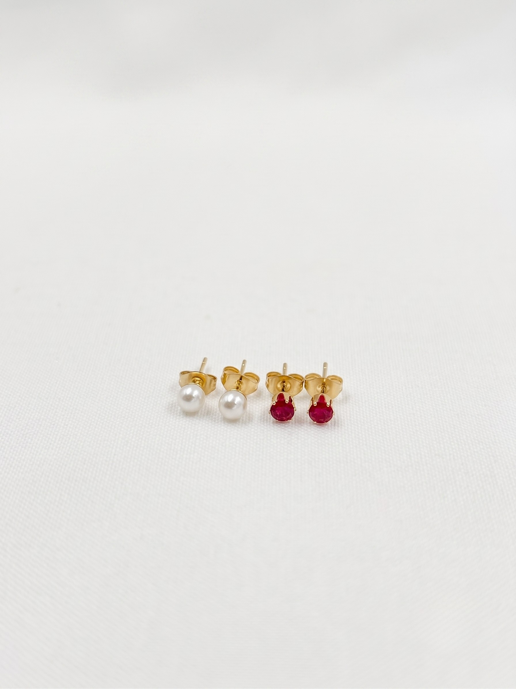 Set de Topos Perla y Cristal Rojo