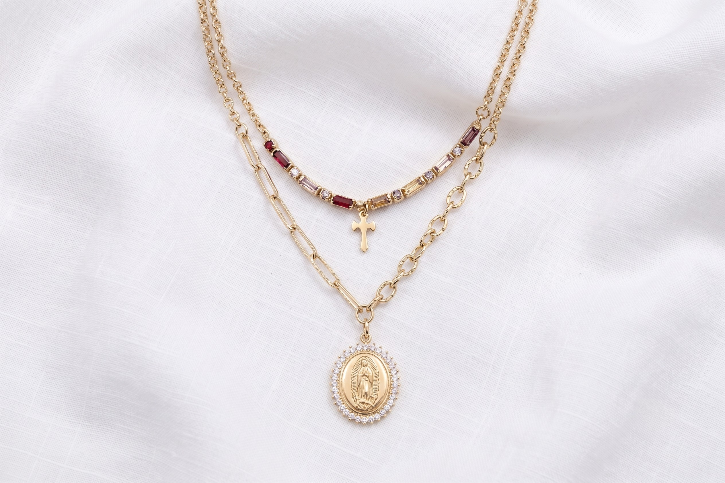 Collar Doble Virgen de Guadalupe